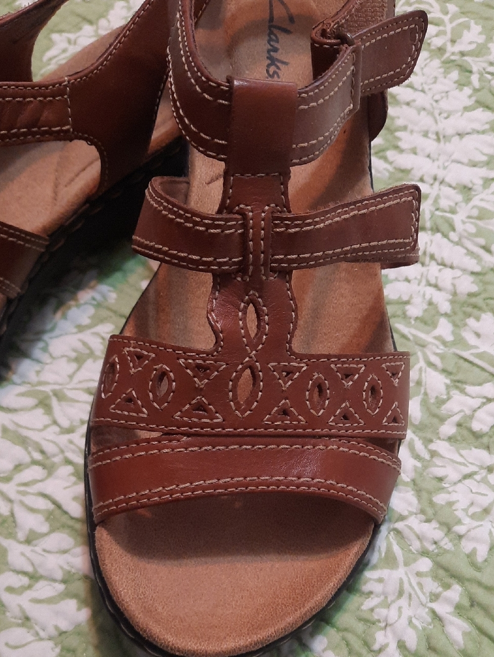 Clarks Women's Brown Leather Slingback Sandals - Picture 2 of 5